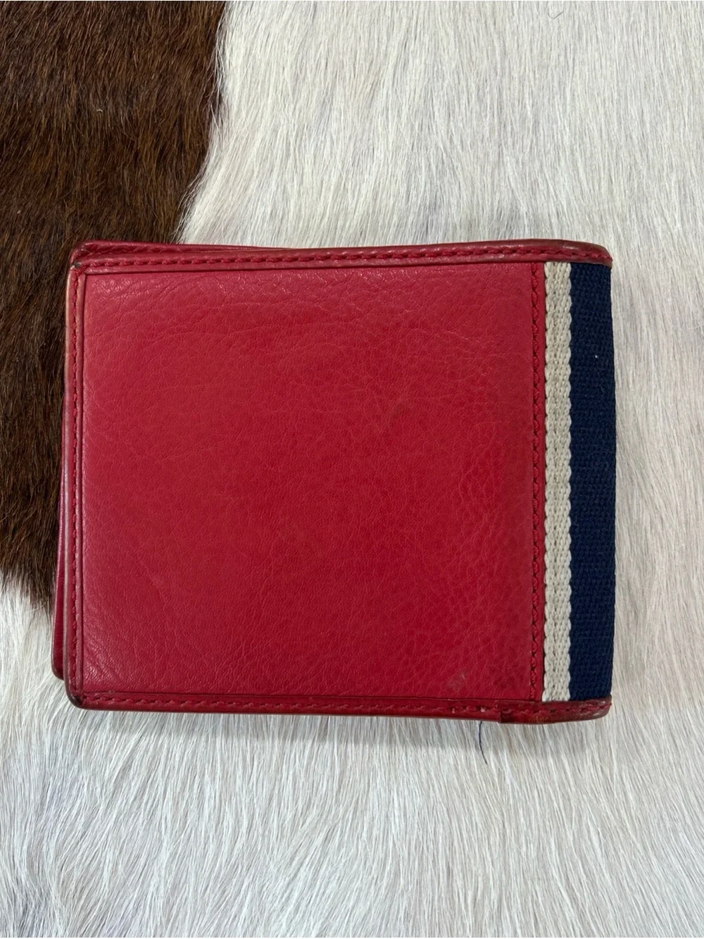 Coach Heritage Web Leather Compact ID Wallet Men’s Red